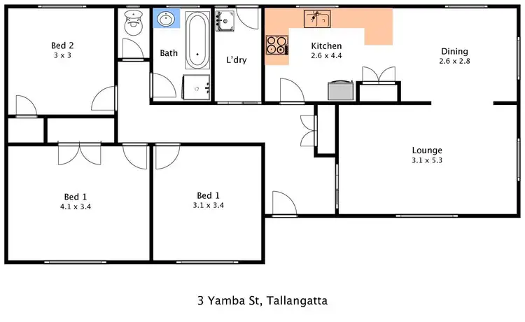 Floorplan of Homely house listing, 3 Yamba Street, Tallangatta VIC 3700