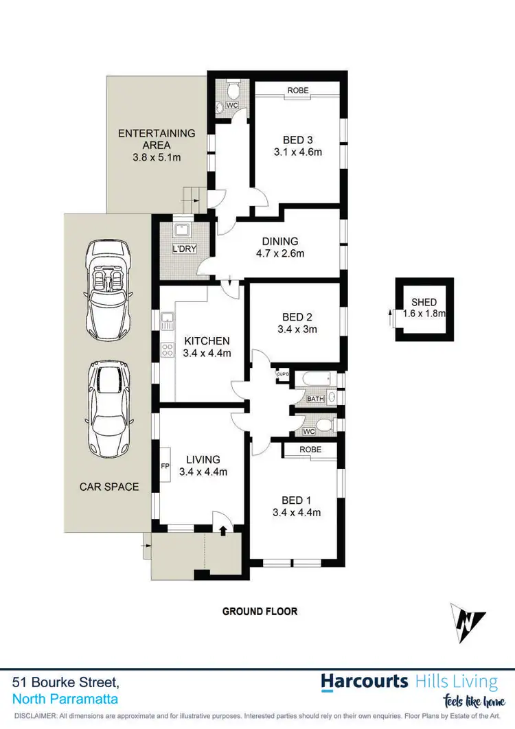 Floorplan of Homely house listing, 51 Bourke Street, North Parramatta NSW 2151