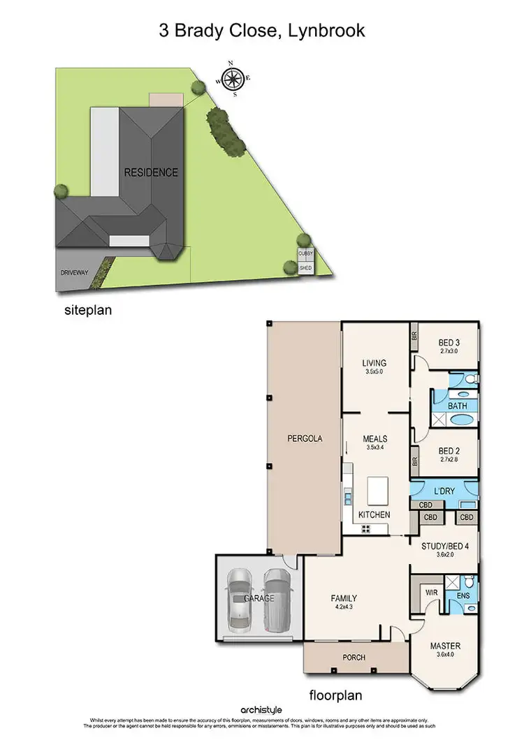 Floorplan of Homely house listing, 3 Brady Close, Lynbrook VIC 3975