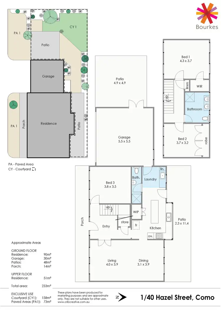 Floorplan of Homely townhouse listing, 1/40 Hazel Street, Como WA 6152