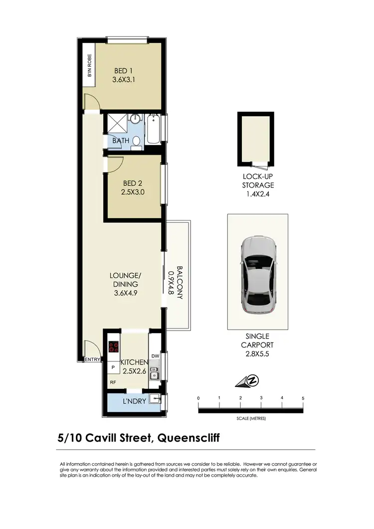 Floorplan of Homely unit listing, 5/10 Cavill Street, Queenscliff NSW 2096