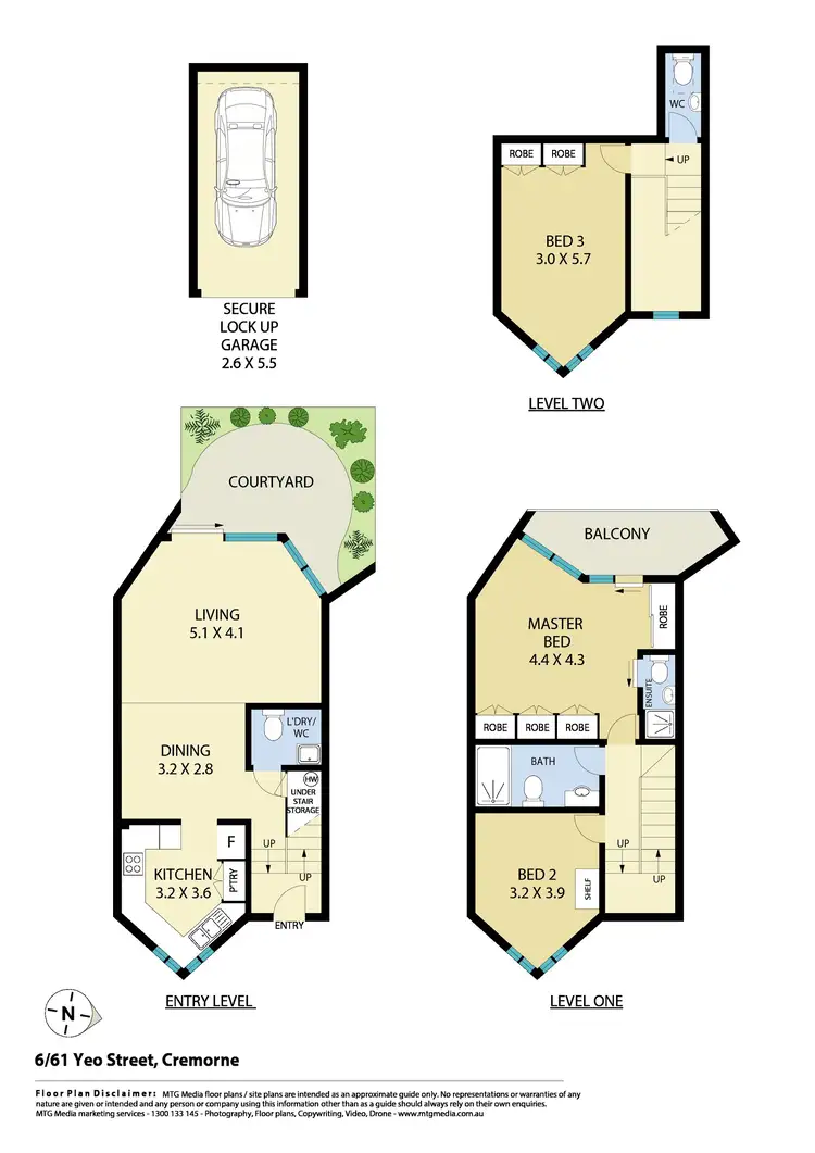 Floorplan of Homely townhouse listing, 6/61 Yeo Street, Cremorne NSW 2090