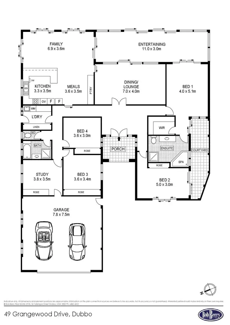 Floorplan of Homely house listing, 49 Grangewood Drive, Dubbo NSW 2830