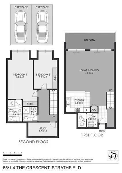 Floorplan of Homely apartment listing, 65/1-4 The Crescent, Strathfield NSW 2135