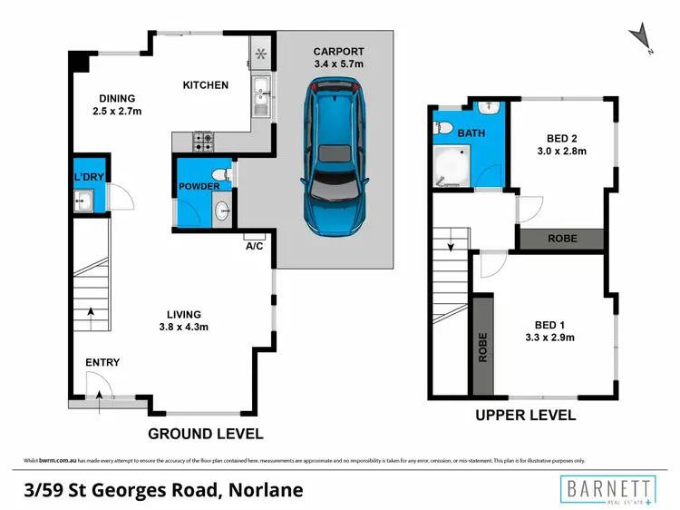 Floorplan of Homely unit listing, 3/59 St Georges Road, Norlane VIC 3214