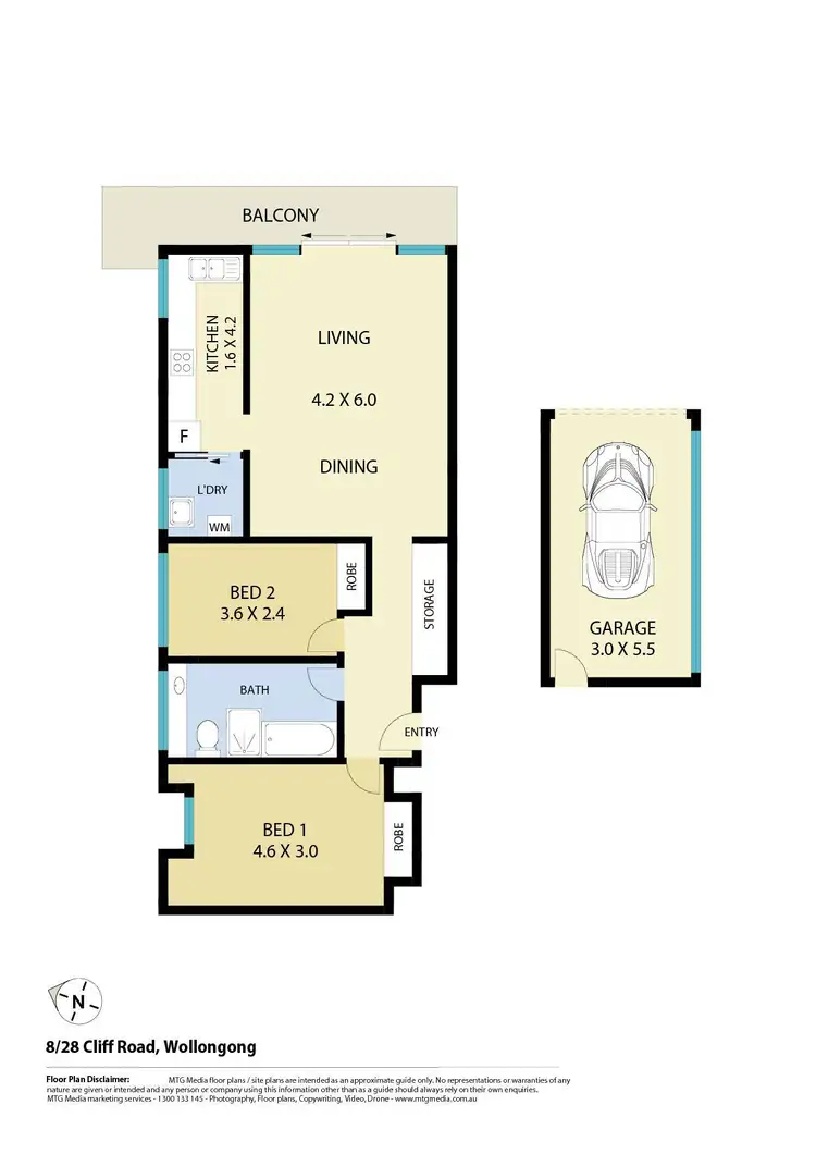 Floorplan of Homely apartment listing, 8/28 Cliff Road, Wollongong NSW 2500