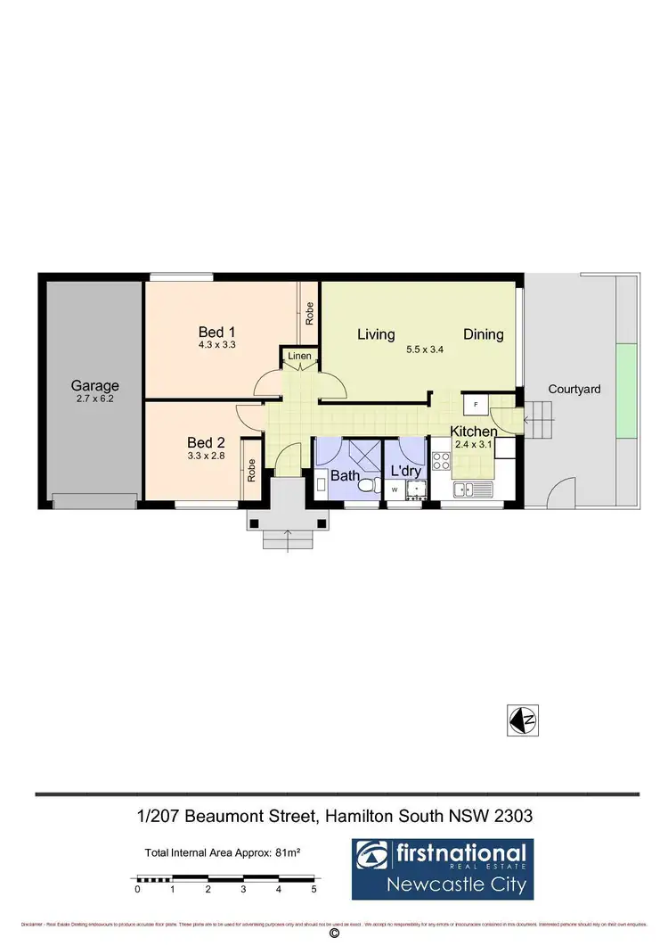 Floorplan of Homely villa listing, 1/207 Beaumont Street, Hamilton South NSW 2303