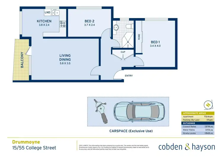 Floorplan of Homely apartment listing, 15/55 College Street, Drummoyne NSW 2047