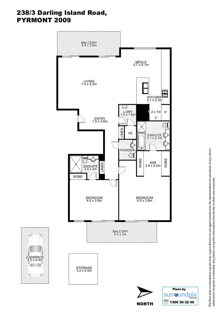 Floorplan of Homely apartment listing, 238/3 Darling Island Road, Pyrmont NSW 2009