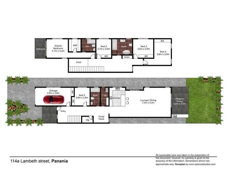 Floorplan of Homely semi-detached listing, 114a Lambeth Street, Panania NSW 2213