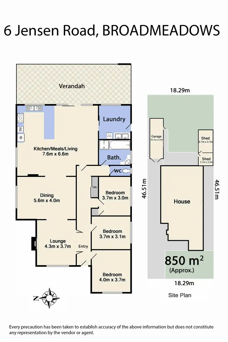 Floorplan of Homely house listing, 6 Jensen Road, Broadmeadows VIC 3047