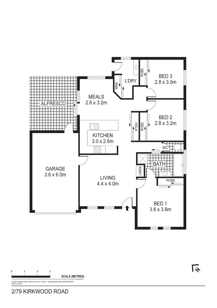 Floorplan of Homely unit listing, 2/79 Kirkwood Road, Eaglehawk VIC 3556