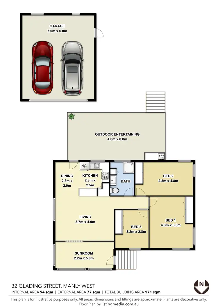 Floorplan of Homely house listing, 32 Glading Street, Manly West QLD 4179