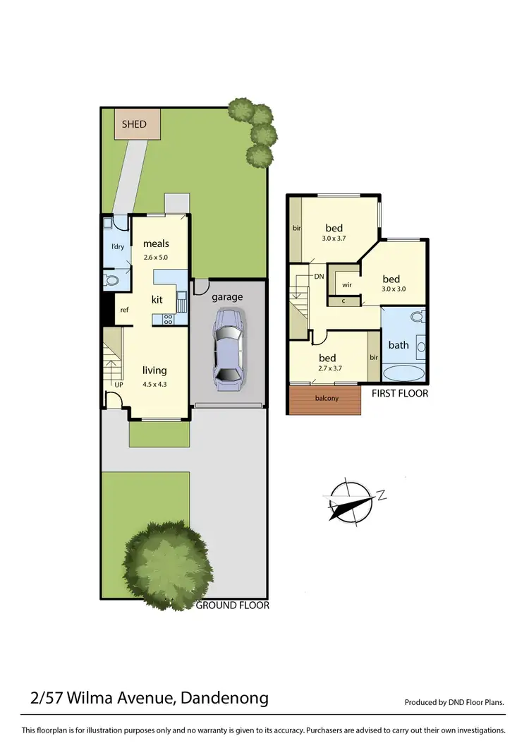 Floorplan of Homely townhouse listing, 2/57 Wilma Avenue, Dandenong VIC 3175