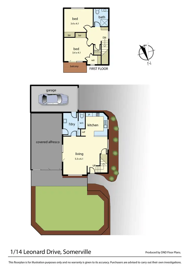 Floorplan of Homely townhouse listing, 1/14 Leonard Drive, Somerville VIC 3912