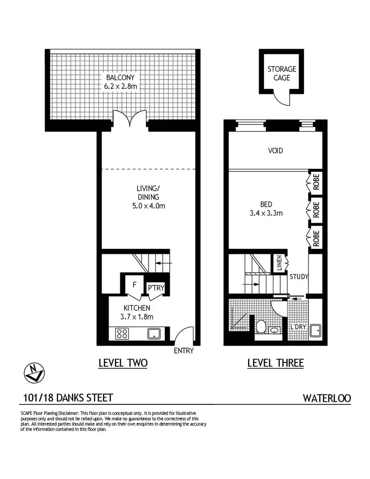 Floorplan of Homely apartment listing, 101/18 Danks Street, Waterloo NSW 2017