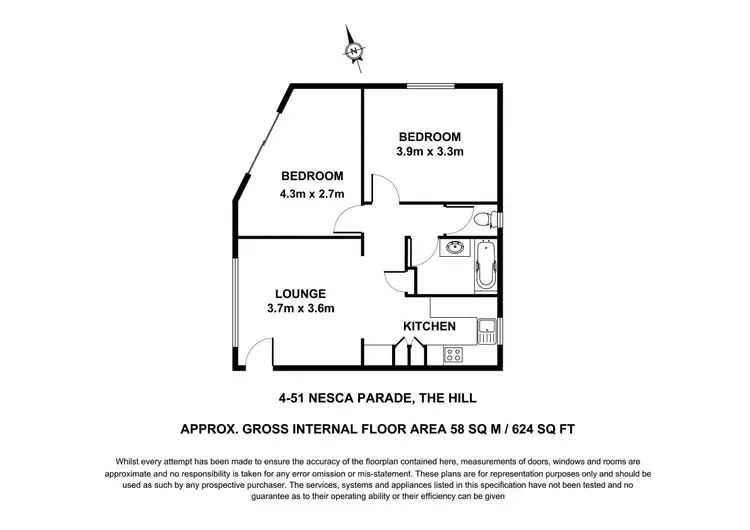 Floorplan of Homely apartment listing, 4/51 Nesca Parade, The Hill NSW 2300