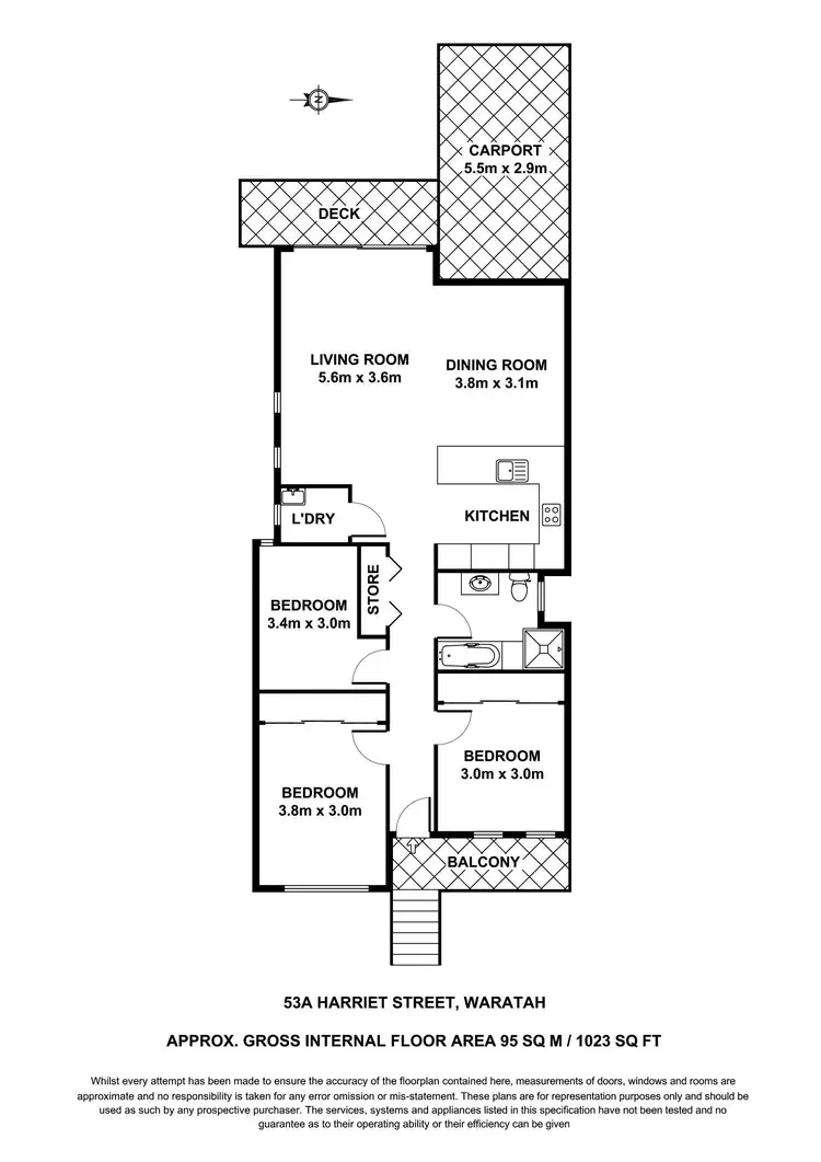 Floorplan of Homely house listing, 53a Harriet Street, Waratah NSW 2298