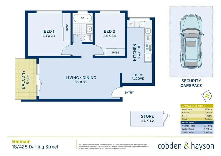 Floorplan of Homely apartment listing, 18/428 Darling Street, Balmain NSW 2041