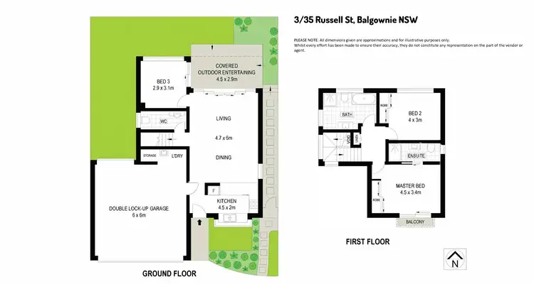 Floorplan of Homely townhouse listing, 3/35 Russell Street, Balgownie NSW 2519