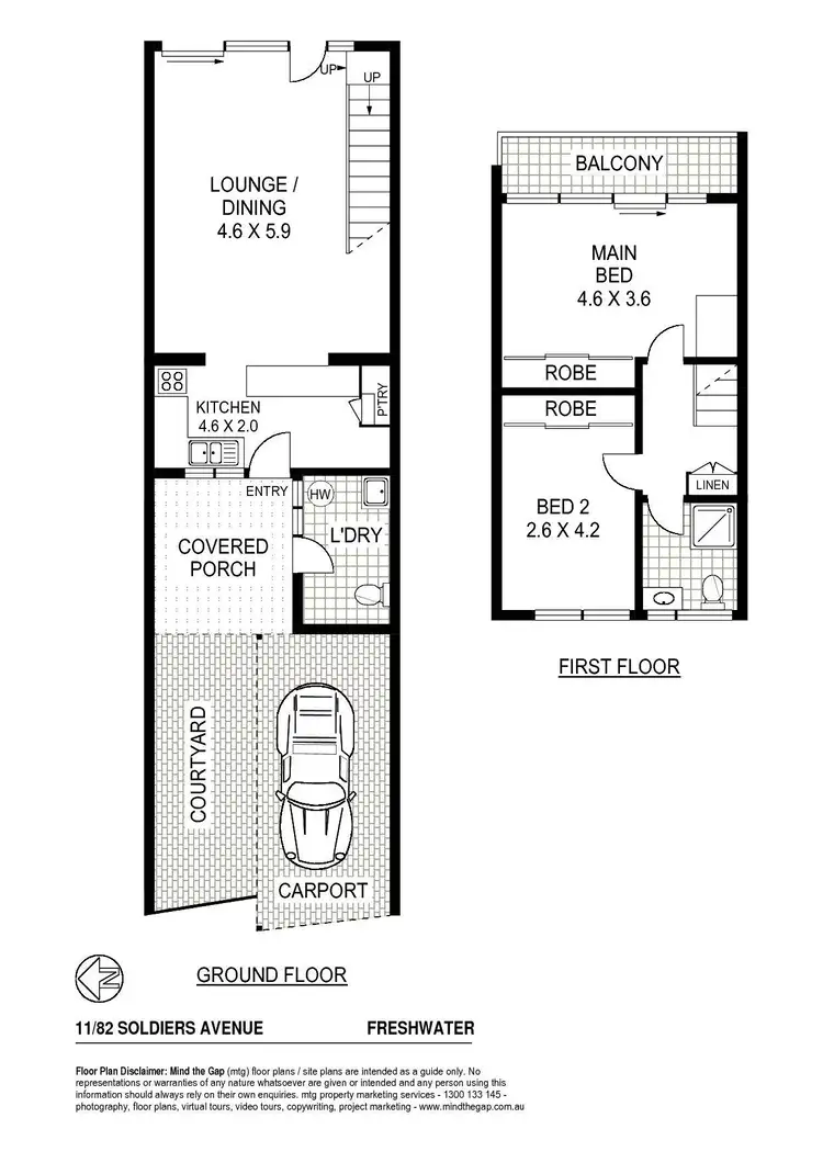 Floorplan of Homely townhouse listing, 11/82 Soldiers Avenue, Freshwater NSW 2096