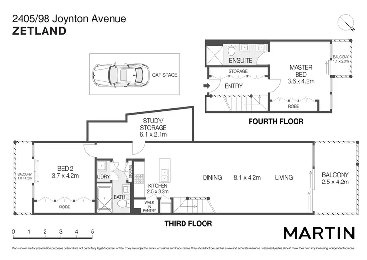 Floorplan of Homely apartment listing, 2405/98 Joynton Avenue, Zetland NSW 2017