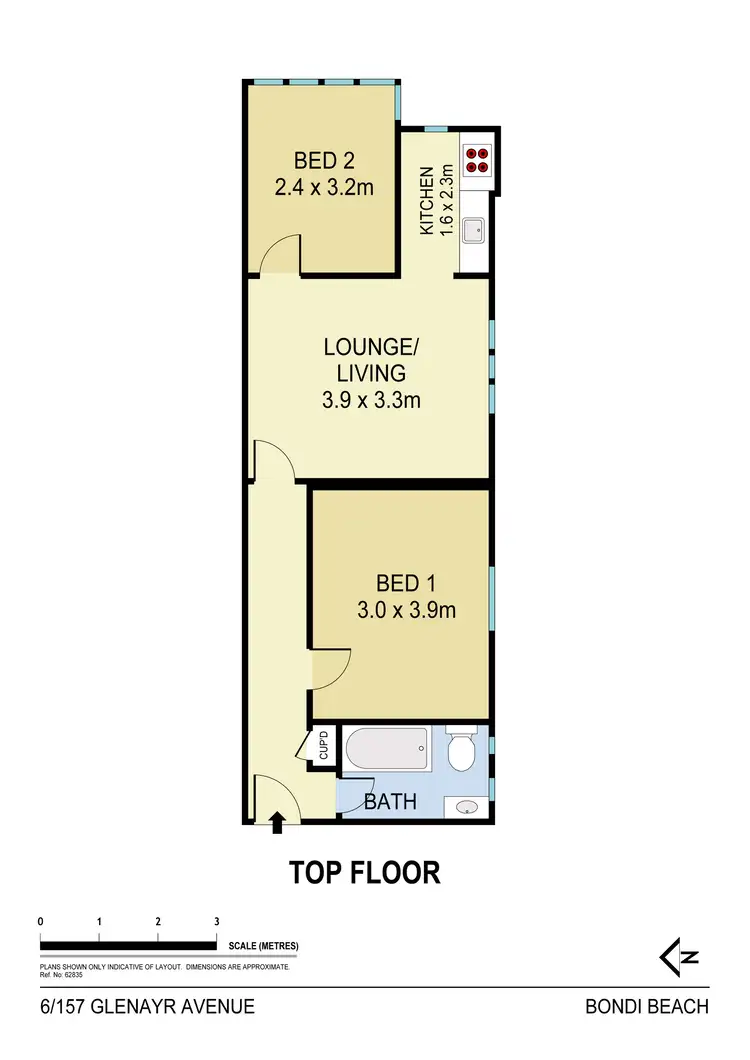 Floorplan of Homely apartment listing, 6/157 Glenayr Avenue, Bondi Beach NSW 2026