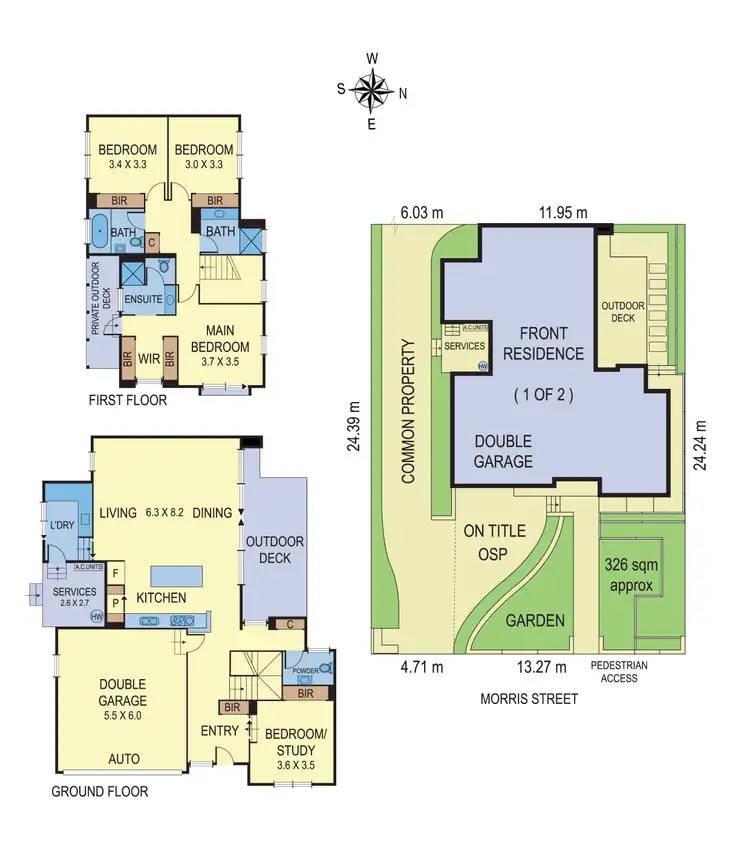 Floorplan of Homely townhouse listing, 1/9 Morris Street, Doncaster VIC 3108