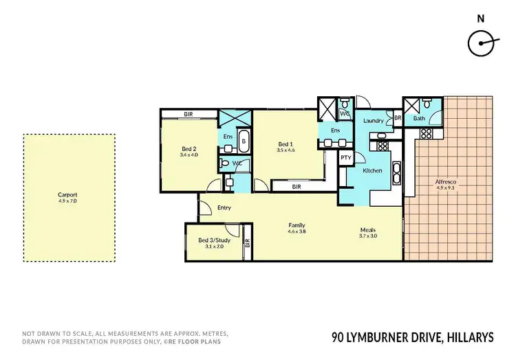 Floorplan of Homely house listing, 90 Lymburner Drive, Hillarys WA 6025