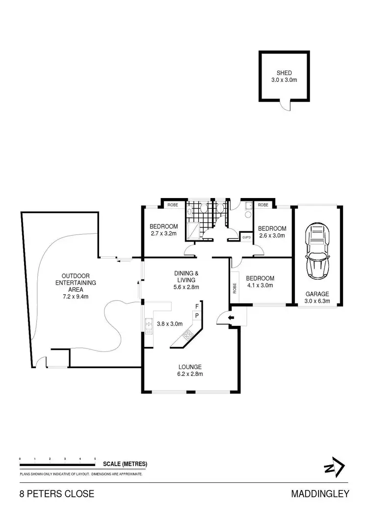 Floorplan of Homely house listing, 8 Peters Close, Bacchus Marsh VIC 3340