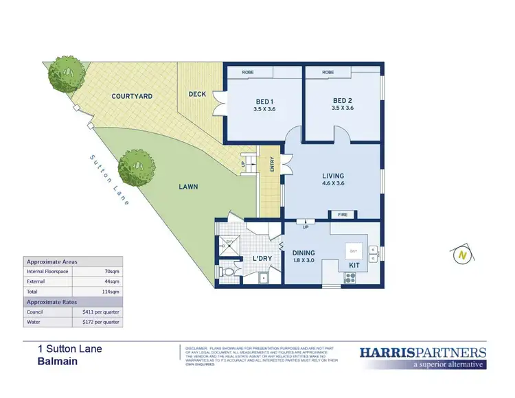 Floorplan of Homely house listing, 1 Sutton Lane, Balmain NSW 2041