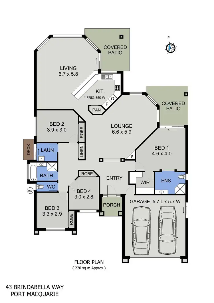 Floorplan of Homely house listing, 43 Brindabella Way, Port Macquarie NSW 2444