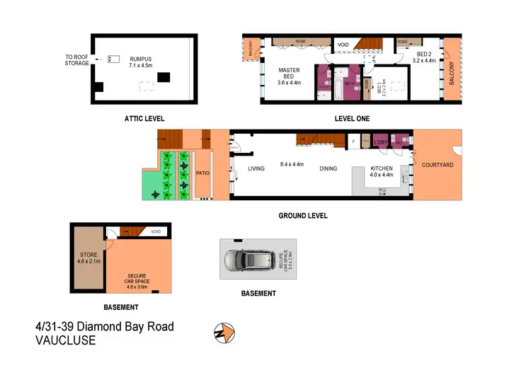 Floorplan of Homely townhouse listing, 4/31-39 Diamond Bay Road, Vaucluse NSW 2030