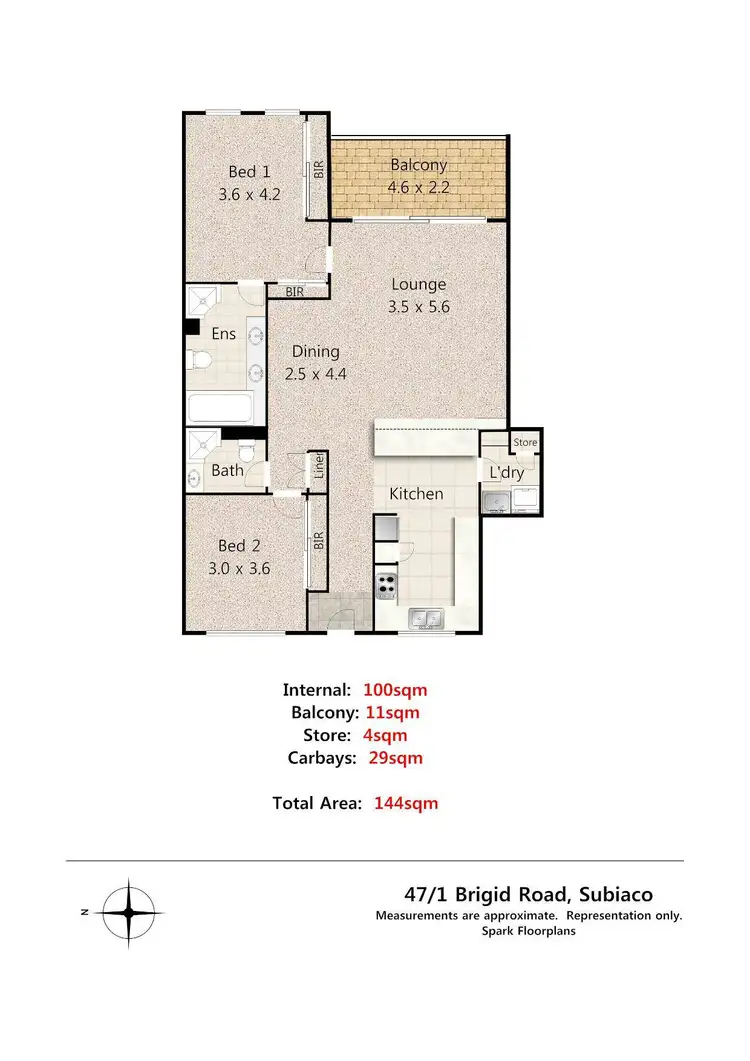 Floorplan of Homely apartment listing, 47/1 Brigid Road, Subiaco WA 6008