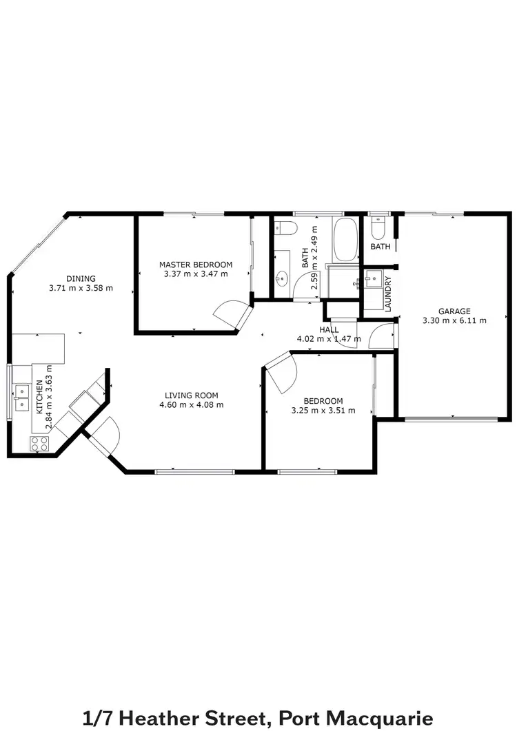 Floorplan of Homely villa listing, 1/7 Heather Street, Port Macquarie NSW 2444