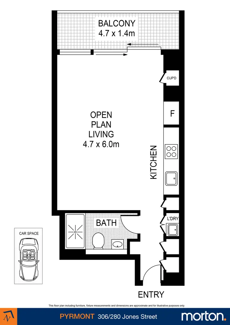 Floorplan of Homely apartment listing, 306/280 Jones Street, Pyrmont NSW 2009