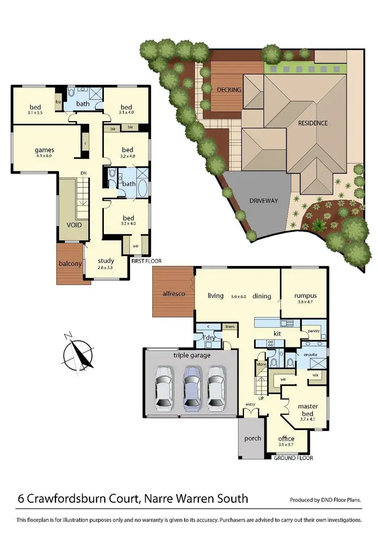 Floorplan of Homely house listing, 6 Crawfordsburn Court, Narre Warren South VIC 3805