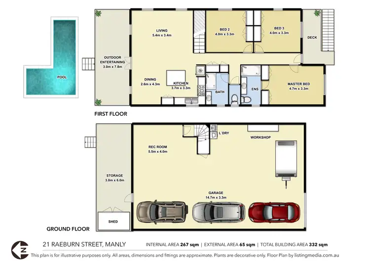 Floorplan of Homely house listing, 21 Raeburn Street, Manly QLD 4179