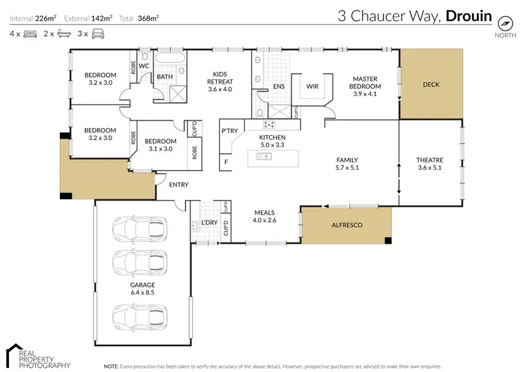 Floorplan of Homely house listing, 3 Chaucer Way, Drouin VIC 3818