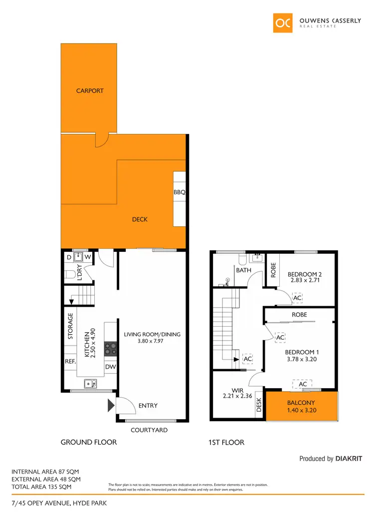 Floorplan of Homely townhouse listing, 7/45 Opey Avenue, Hyde Park SA 5061