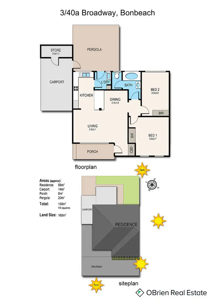 Floorplan of Homely unit listing, 3/40A Broadway, Bonbeach VIC 3196