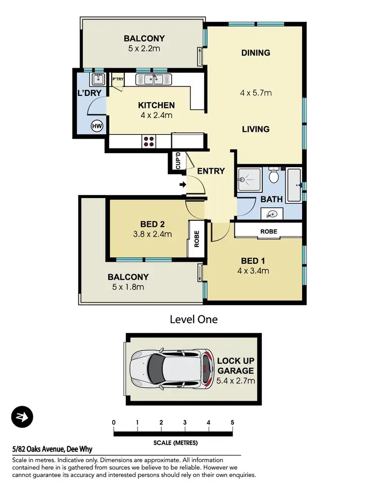 Floorplan of Homely unit listing, 5/82 Oaks Avenue, Dee Why NSW 2099