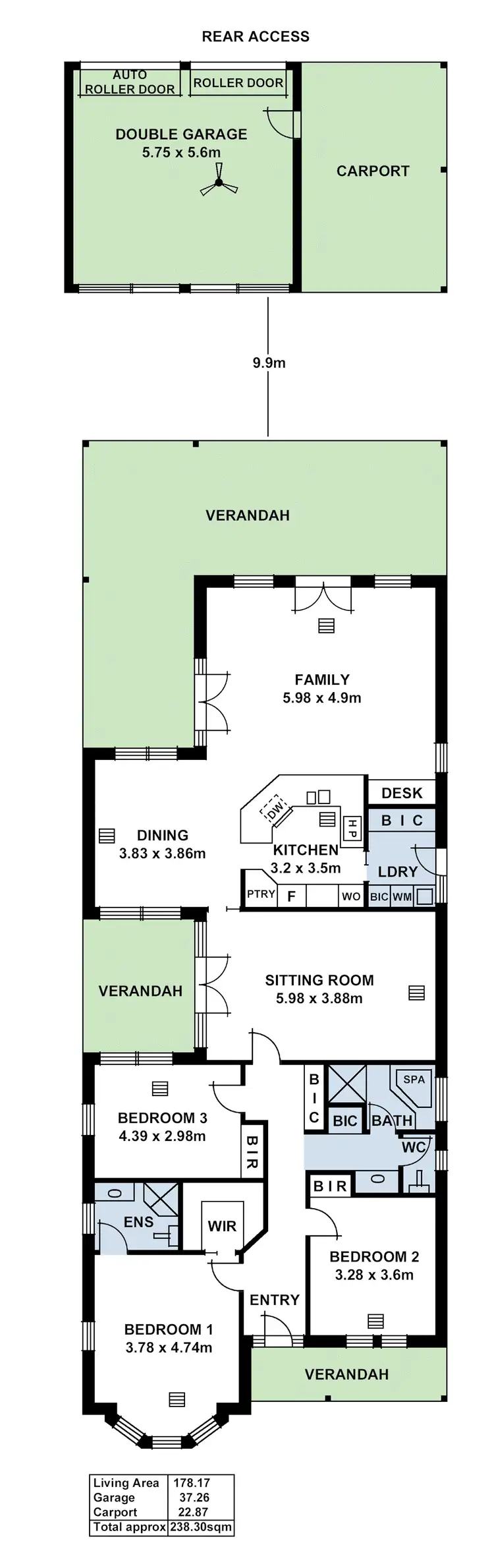 Floorplan of Homely house listing, 99A Seventh Avenue, St Peters SA 5069