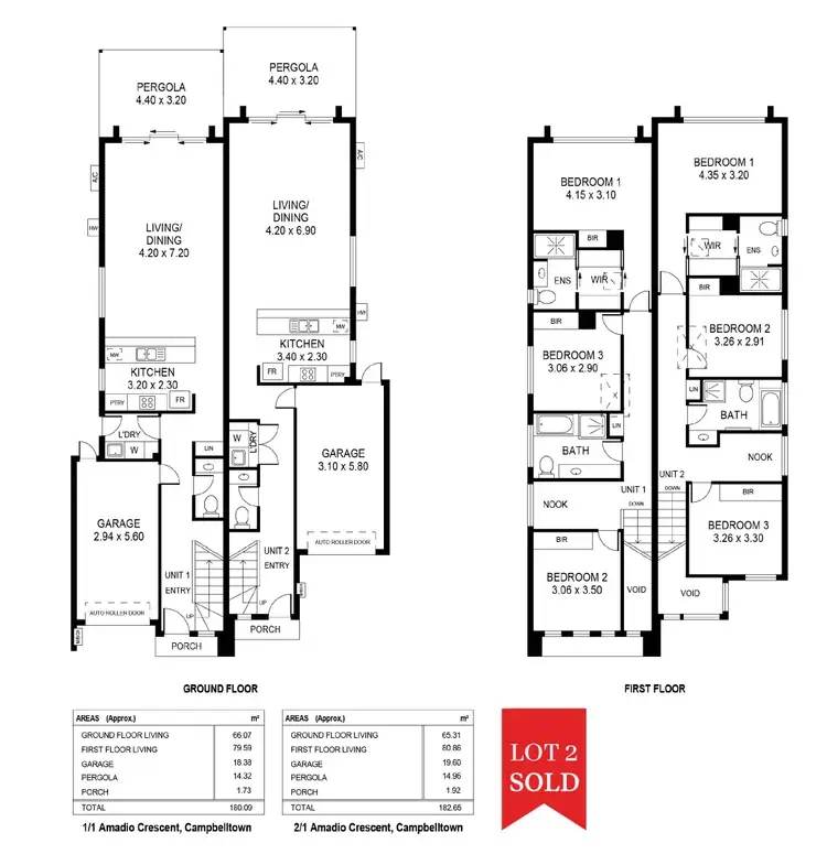Floorplan of Homely house listing, 1E Amadio Crescent, Campbelltown SA 5074