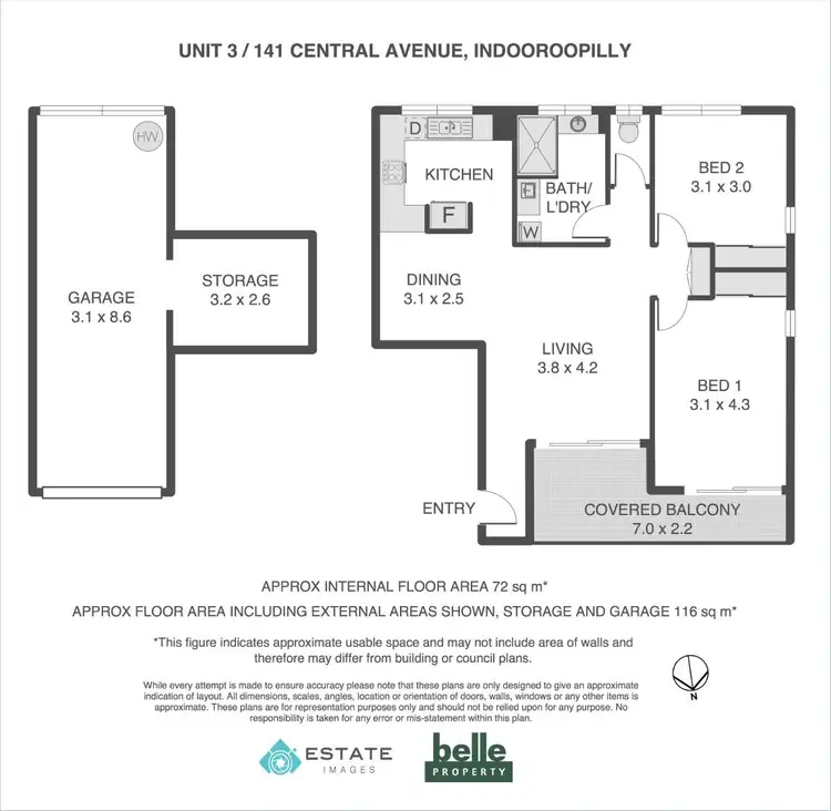 Floorplan of Homely unit listing, 3/141 Central Avenue, Indooroopilly QLD 4068