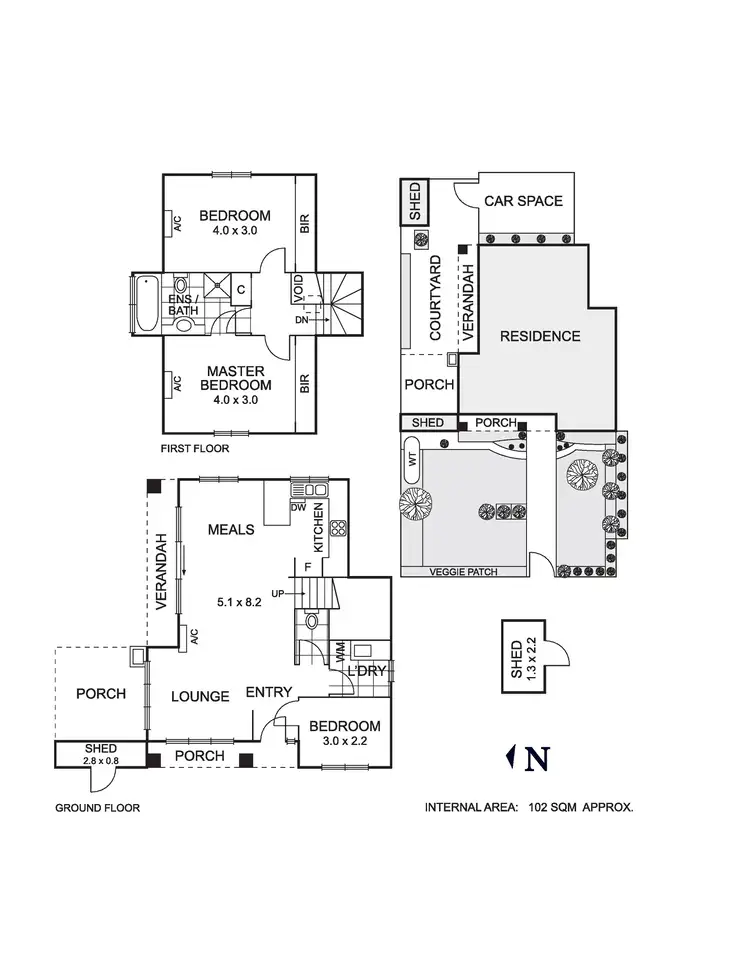 Floorplan of Homely townhouse listing, 1/14 Renown Street, Coburg North VIC 3058