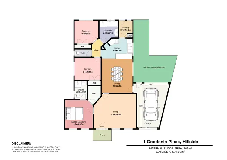 Floorplan of Homely house listing, 1 Goodenia Place, Hillside VIC 3037