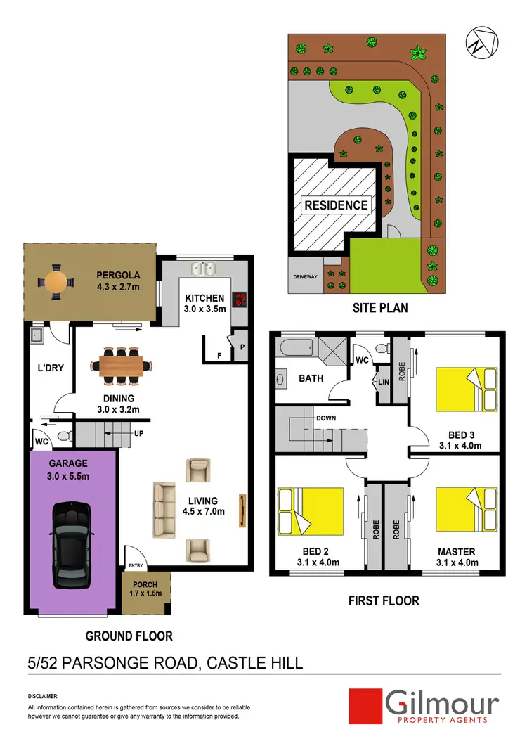 Floorplan of Homely townhouse listing, 5/52 Parsonage Road, Castle Hill NSW 2154