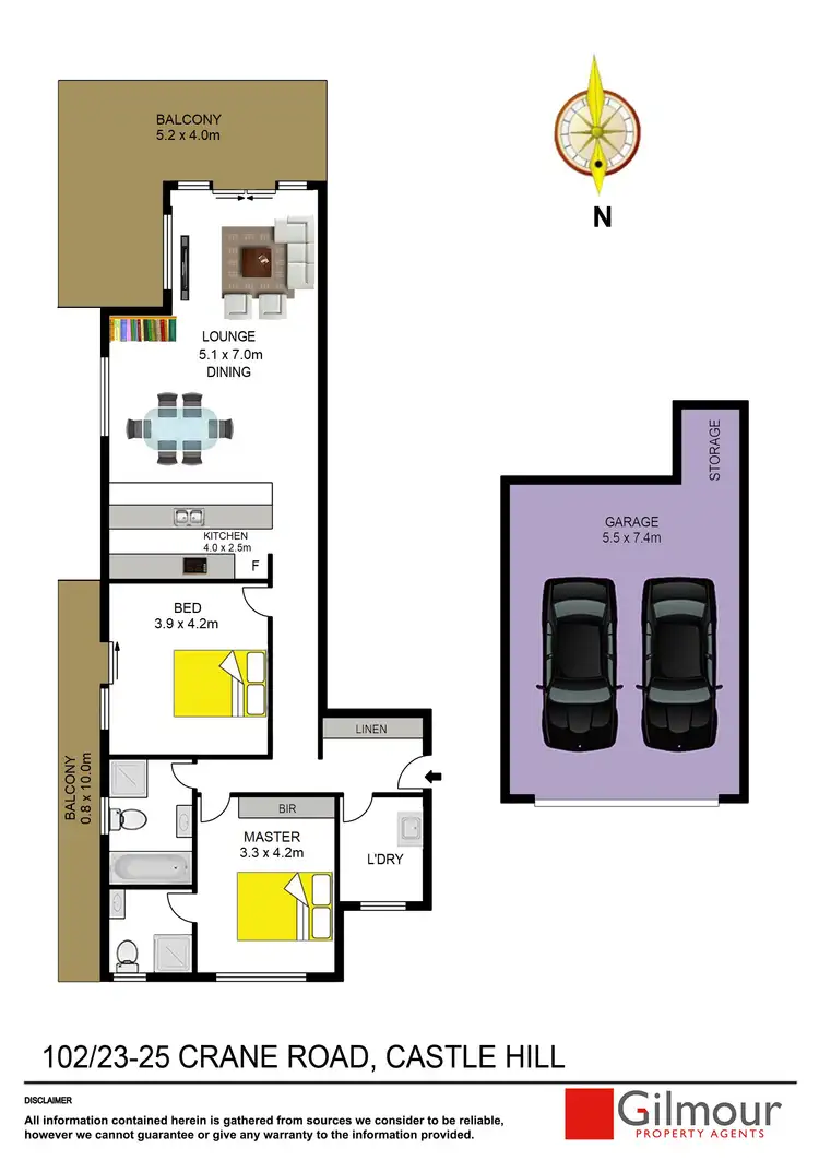 Floorplan of Homely apartment listing, 102/23-35 Crane Road, Castle Hill NSW 2154