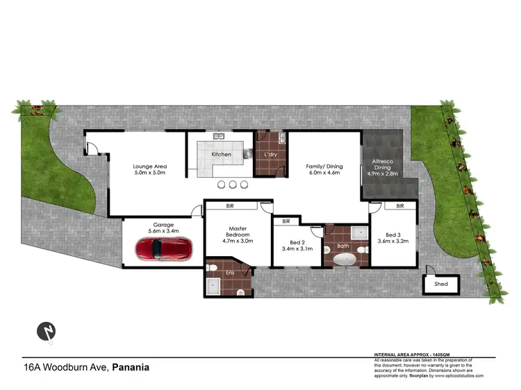 Floorplan of Homely semi-detached listing, 16A Woodburn Avenue, Panania NSW 2213